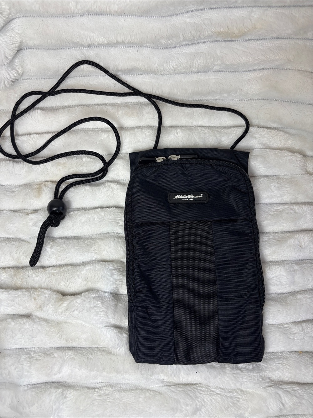 Eddie Bauer Black Crossbody Pouch - Compact Unisex Travel Bag
